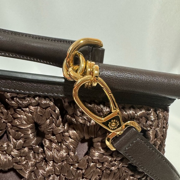 PRISTINE/Never Used-Dolce and Gabbana Rare Sicily Large Brown Raffia Handbag - Picture 7 of 13